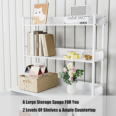 Litter Box Enclosure with Storage Shelves, Hidden Cat Litter Box Enclosure Furniture with 2 Doors