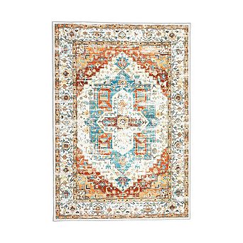 Garvee Machine Washable Vitagen Floral Area Rug Non Slip Non shedding Floor Indoor use