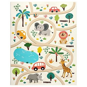 Garvee Machine Washable Stain Resistant Colorful Animals Area Rug Soft Non Slip for Kid's Room