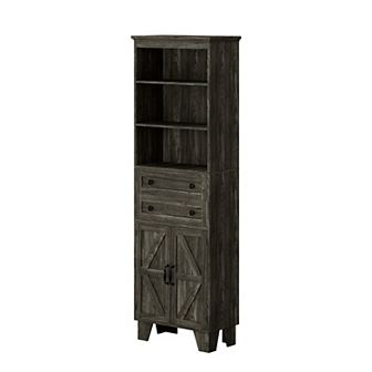 Serwall Space-Saving MDF Towel Shelving with Wood Grain Finish and Elegant Handles