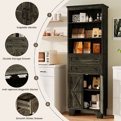 Serwall Space-Saving MDF Towel Shelving with Wood Grain Finish and Elegant Handles