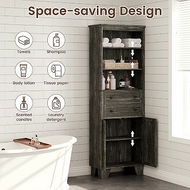 Serwall Space-Saving MDF Towel Shelving with Wood Grain Finish and Elegant Handles