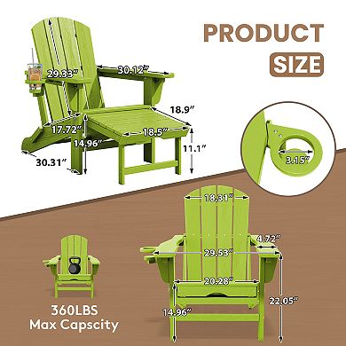 Serwall Folding Outdoor Chair with 3-Position Reclining Backrest & Telescoping Footrest