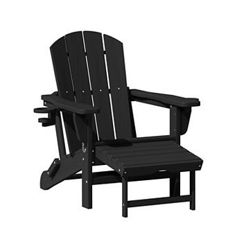 Folding Outdoor Chair with 3-Position Reclining Backrest & Telescoping Footrest