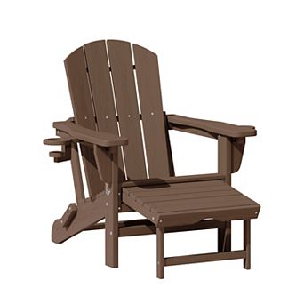 Folding Outdoor Chair with 3-Position Reclining Backrest & Telescoping Footrest