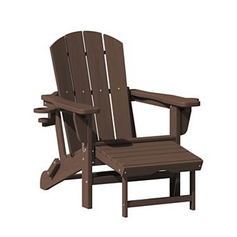 Folding Outdoor Chair with 3-Position Reclining Backrest & Telescoping Footrest