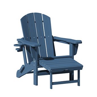 Folding Outdoor Chair with 3-Position Reclining Backrest & Telescoping Footrest