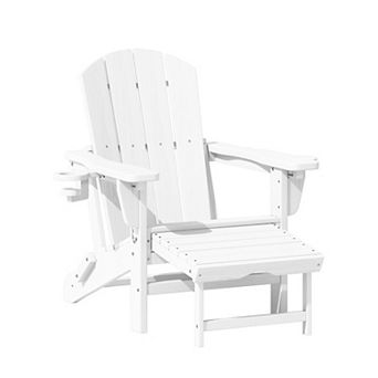 Folding Outdoor Chair with 3-Position Reclining Backrest & Telescoping Footrest