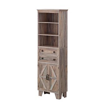 Serwall Space-Saving MDF Towel Shelving with Wood Grain Finish and Elegant Handles