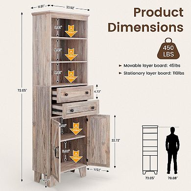 Serwall Space-Saving MDF Towel Shelving with Wood Grain Finish and Elegant Handles