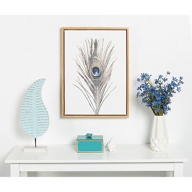Sylvie Peacock Feather Framed Canvas by Simon Te of Tai Prints
