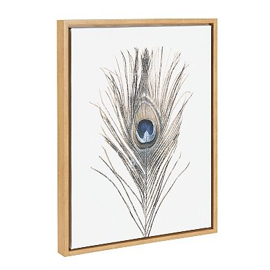 Sylvie Peacock Feather Framed Canvas by Simon Te of Tai Prints