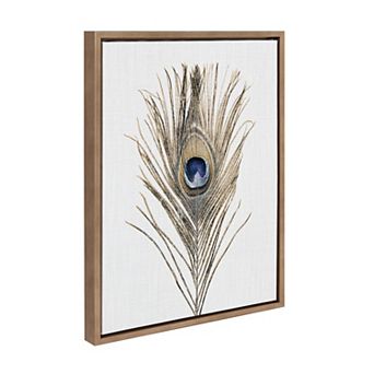 Sylvie Peacock Feather Framed Canvas by Simon Te of Tai Prints
