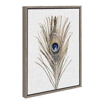 Sylvie Peacock Feather Framed Canvas by Simon Te of Tai Prints
