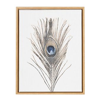 Sylvie Peacock Feather Framed Canvas by Simon Te of Tai Prints