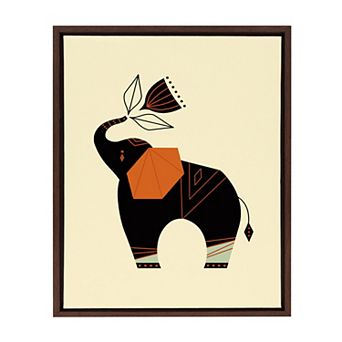 Sylvie Modern Elephant Framed Canvas by Amber Leaders Designs
