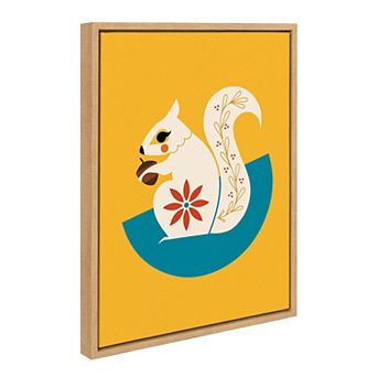 Sylvie White Squirrel Framed Canvas by Amber Leaders Designs