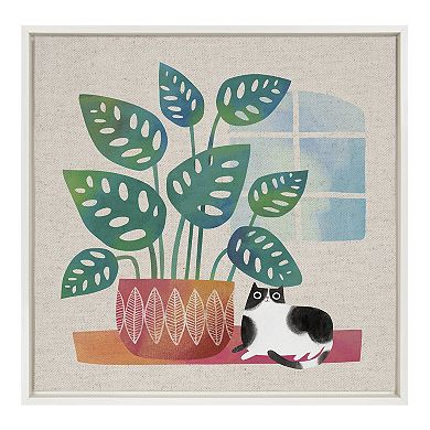 Sylvie Big Plant Framed Canvas by Planet Cat