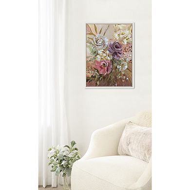 Sylvie Rose Bouquet Framed Canvas by Annie Quigley