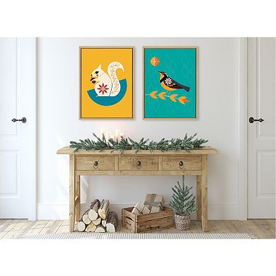 Sylvie Varied Thrush Framed Canvas by Amber Leaders Designs