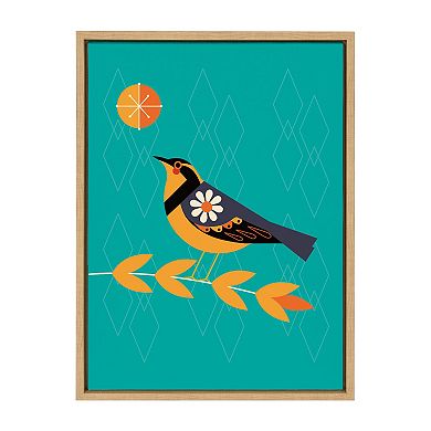 Sylvie Varied Thrush Framed Canvas by Amber Leaders Designs