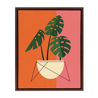 Sylvie Monstera Framed Canvas by Amber Leaders Designs