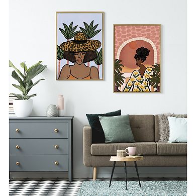 Sylvie Leopard Hat Framed Canvas by Kendra Dandy of Bouffants and Broken Hearts