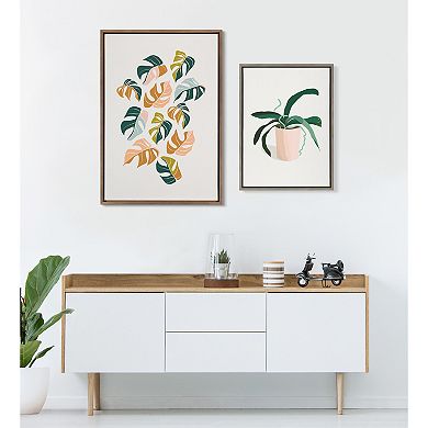 Sylvie Tropical Leaves 02 Framed Canvas by Alicia Schultz