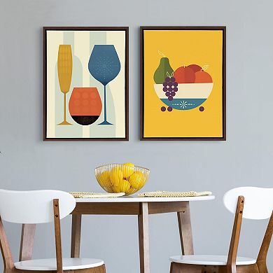 Sylvie Wine Framed Canvas by Amber Leaders Designs