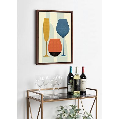Sylvie Wine Framed Canvas by Amber Leaders Designs