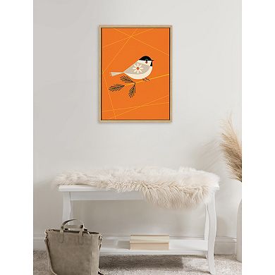 Sylvie Black-Capped Chickadee Framed Canvas by Amber Leaders Designs