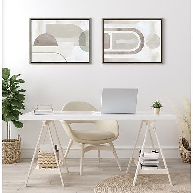 Sylvie Sahara Gray Framed Canvas by Alexander Ginzburg