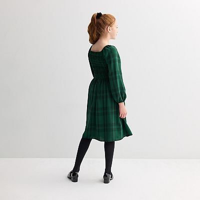 Girls 7-16 Trixxi Plaid Midi Dress with Trend Bow Detail & Scrunchie