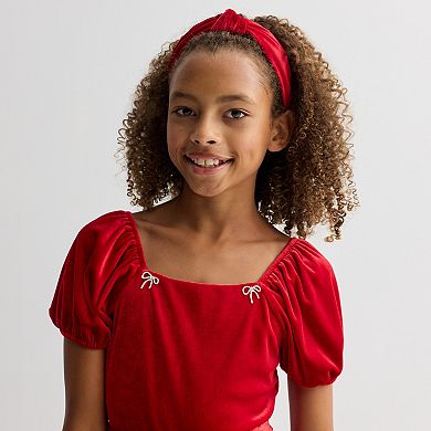 Girls 7-16 Trixxi Velvet Belted Dress with Embellishment