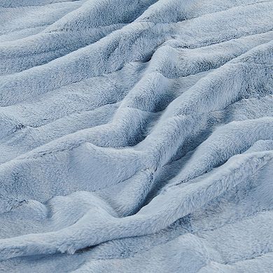 Home Soft Things Rabbit Faux Fur Throw Blanket & Pillow Cover Set of 2