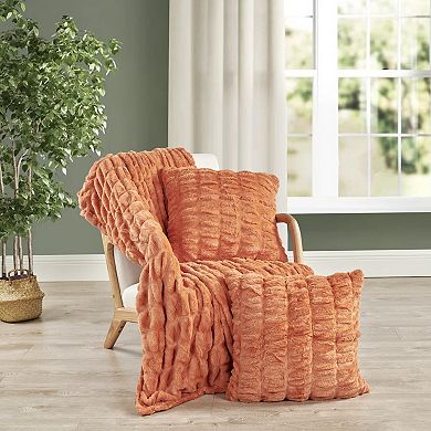 Home Soft Things Faux Fur Throw Blanket & 2-pc. Throw Pillow Cover Set