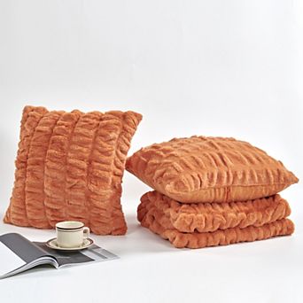 Home Soft Things Faux Fur Throw Blanket & 2 pc Throw Pillow Cover Set
