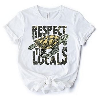 Respect the Locals Turtles T-Shirt, Retro Grunge Tee for Ocean and Beach Lovers