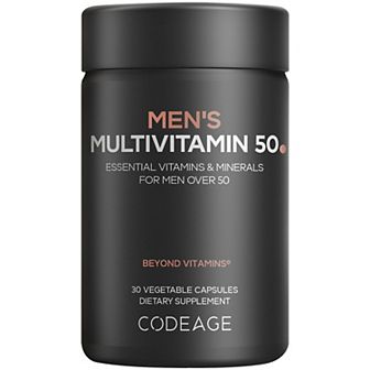 Codeage Men's Multivitamin 50, Essential Vitamins & Minerals for Men Over 50, CoQ10, Lutein