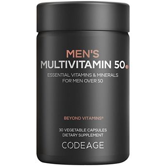 Codeage Men's Multivitamin 50, Essential Vitamins & Minerals for Men Over 50, CoQ10, Lutein