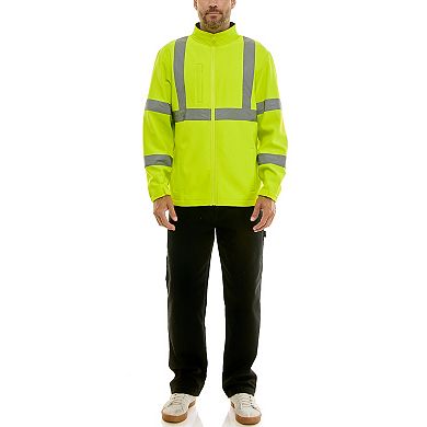 Men's Smith's Workwear Full Zip Bonded Class-2 High-Visibility Reflective Jacket