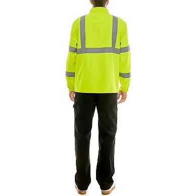 Men's Smith's Workwear Full Zip Bonded Class-2 High-Visibility Reflective Jacket