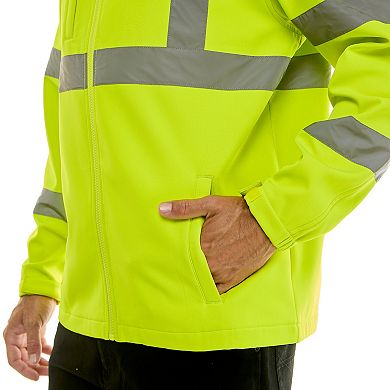 Men's Smith's Workwear Full Zip Bonded Class-2 High-Visibility Reflective Jacket