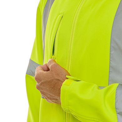 Men's Smith's Workwear Full Zip Bonded Class-2 High-Visibility Reflective Jacket