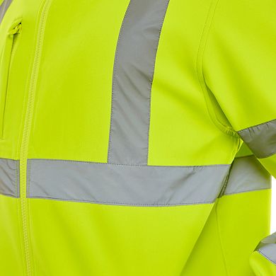 Men's Smith's Workwear Full Zip Bonded Class-2 High-Visibility Reflective Jacket