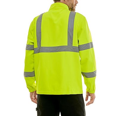 Men's Smith's Workwear Full Zip Bonded Class-2 High-Visibility Reflective Jacket