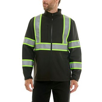 Men's Smith's Workwear Full Zip Bonded Class-2 High-Visibility Reflective Jacket