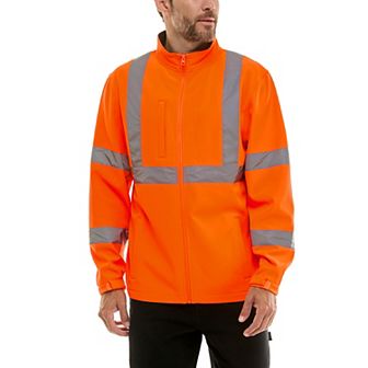 Men's Smith's Workwear Full Zip Bonded Class-2 High-Visibility Reflective Jacket