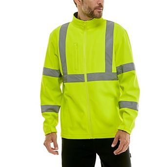 Men's Smith's Workwear Full Zip Bonded Class-2 High-Visibility Reflective Jacket