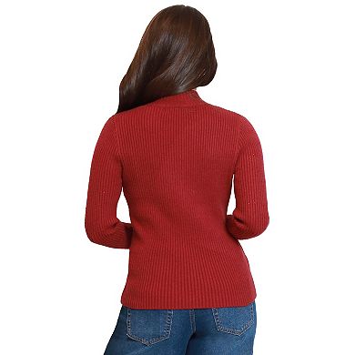 Juniors' madden girl Long Sleeve Rhinestone Embellished Mockneck Sweater